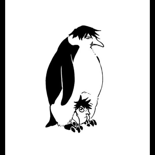 the penguin, das pinguinmuster, pinguin grafik, pinguin sketch, penguin mit bleistift