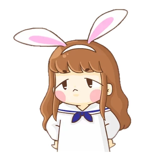line, chibi, anime rabbit, karakter anime, anime red cliff rabbit