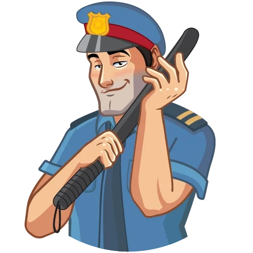 policeman, polisi, pola polisi, pola walkie-talkie polisi, tongkat kartun
