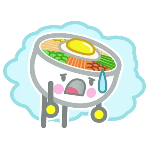 lamian noodles, lamian noodle food, bibimbap plate pattern, cartoon bibimbap