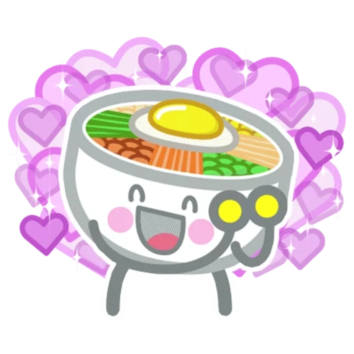 sushi, vasapa, smiling face, lovely parting, cartoon bibimbap