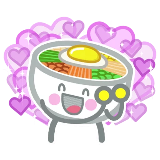 sushi, watsap, smiley, separatamente carino, cartoon pibimpap