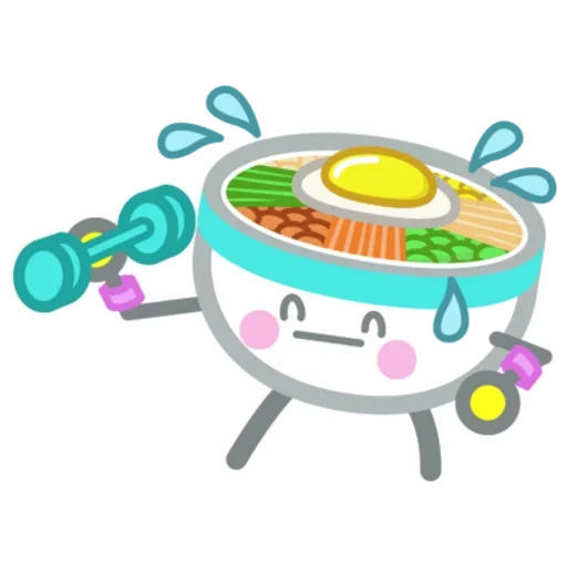 soup, bibimbap, illustration, cartoon bibimbap, vector illustration