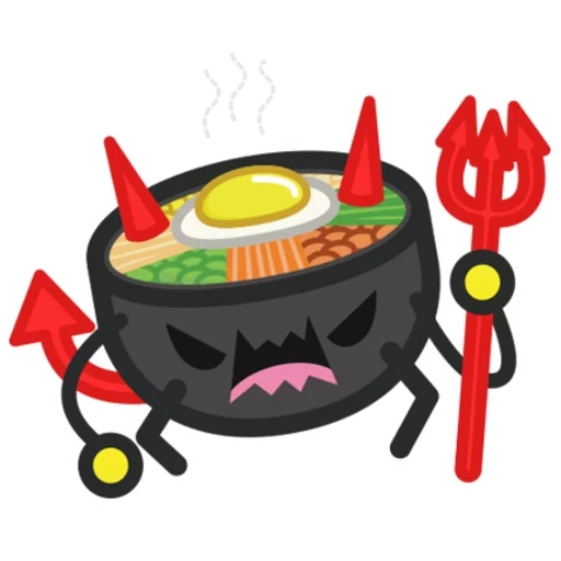 misturando arroz, bibimbap, mistura de desenhos animados, cartoon de rolo de sushi