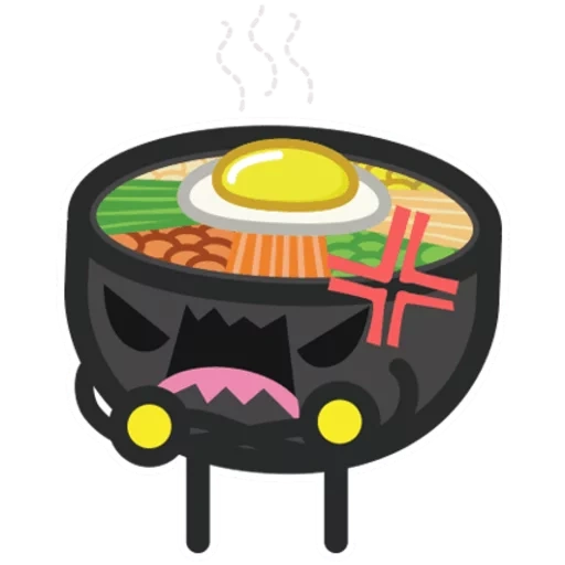 buio, pibimpap, cibo giapponese, disegno pibimpap, cartoon pibimpap