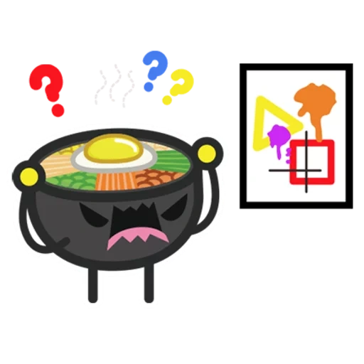 soup, bibimbap, bibimbap, bibimbap plate pattern, cartoon bibimbap