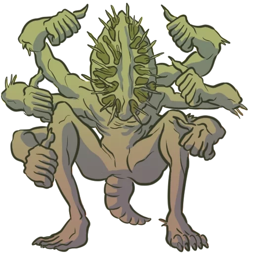 dnd sawakin, monstruo de ensueño, criaturas de fantasía, persona monstruo, monster camaleón godzilla 1998