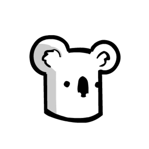 íconos, insignia de carbón, símbolo de carbón, ícono de koala, cabeza de icono