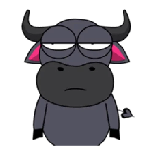 der stier, asian, cow cartoon, aufkleber lila monster, cartoon tier zwei füße