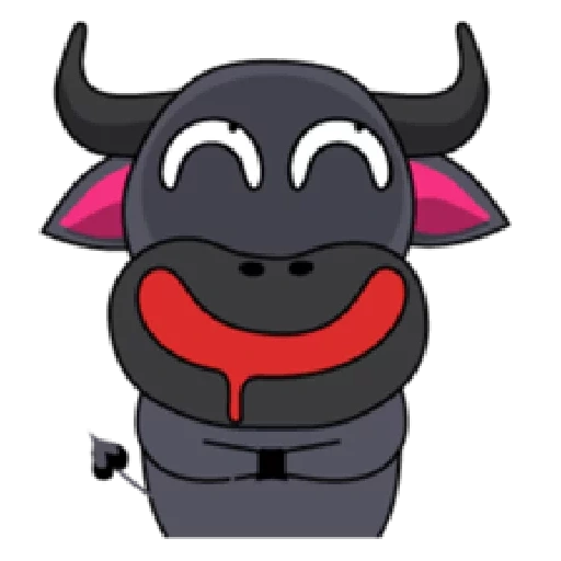 ping, touro, animação, pingye e, símbolo de touro