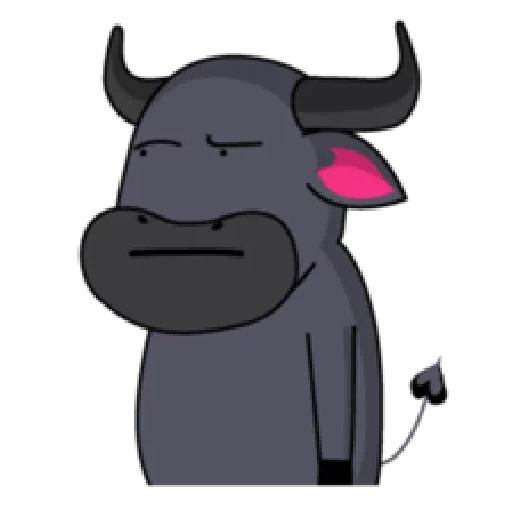 touro, escuridão, touro irritado, ventilação de cartão de gado, animais de desenho animado