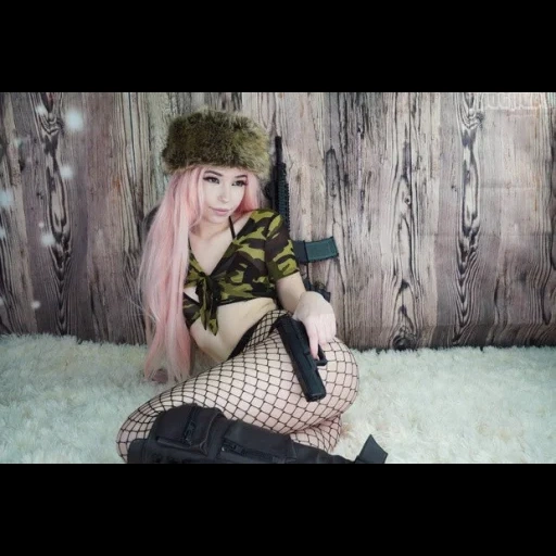young woman, atsuki cosplay 18, belle delphine army