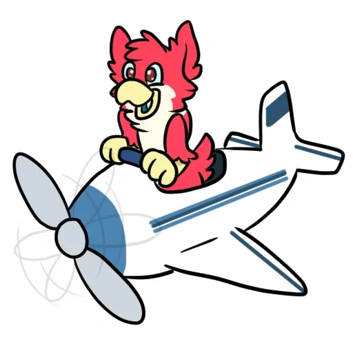 аниме, самолет, рисунок самолета, самолет мультяшный, минни маус самолете