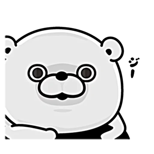 un ours mignon, dessins kawaii, autocollant de panda maléfique, ours blanc souriant, dessin d'un dessin d'ours