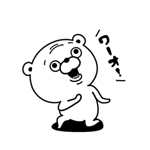 wait bear, sketch bear, outline drawing, coloring animal pictures, art bear smiling face betakkuma
