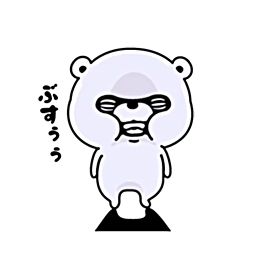 urso, linha, adesivo panda