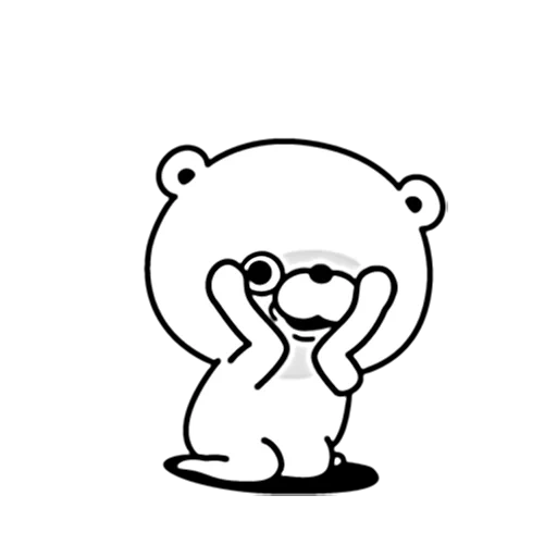 ours, attendre, ours srisovka, dessins de personnages, dessin animé ours blanc