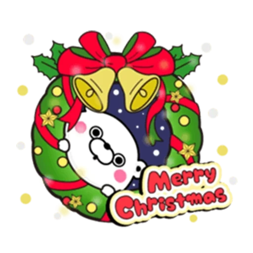 new year's, christmas christmas, sketch of new year's wreath, merry christmas happy new year, premium vector clipart kawaii christmas