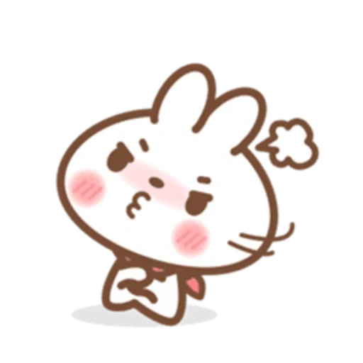 kawai, lovely, splint, kavai sticker, sketch of cute rabbit