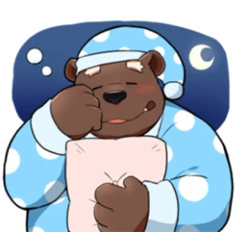 anime, bear, the bear is cute, brown and cony sorry, good night drawings
