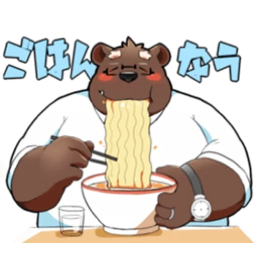 мишка, человек, медведь, предметы столе, morenatsu juuichi