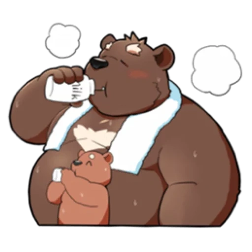 bear, garçons, bare bears, papa bear