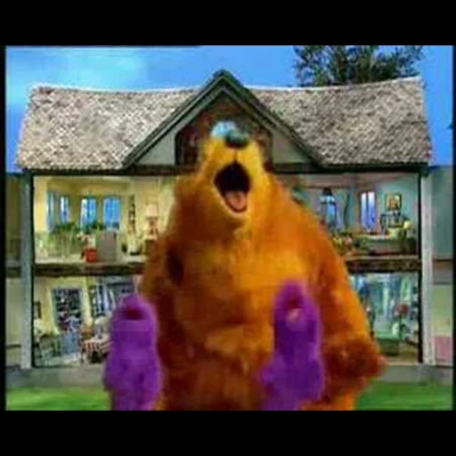 um brinquedo, big bear está dançando, urso big blue house, urso na grande canção de adeus da casa azul, urso na grande casa azul precisa de um pouco de ajuda hoje