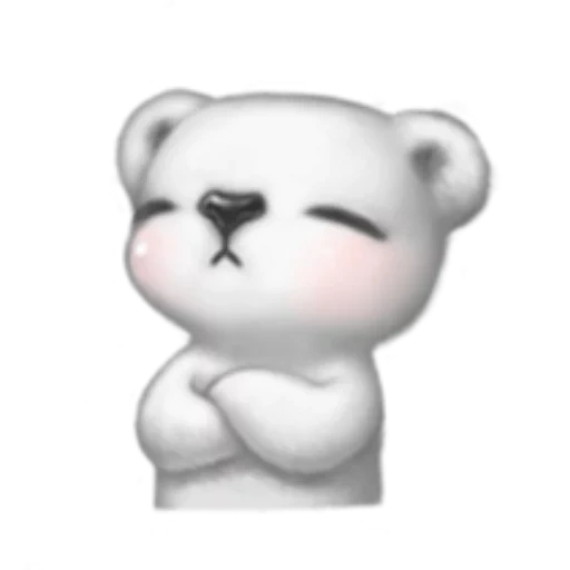 emoji, funny, little bear white