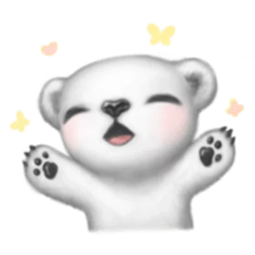 emoji, un giocattolo, l'orso è bianco, joyco panda, panda dolce