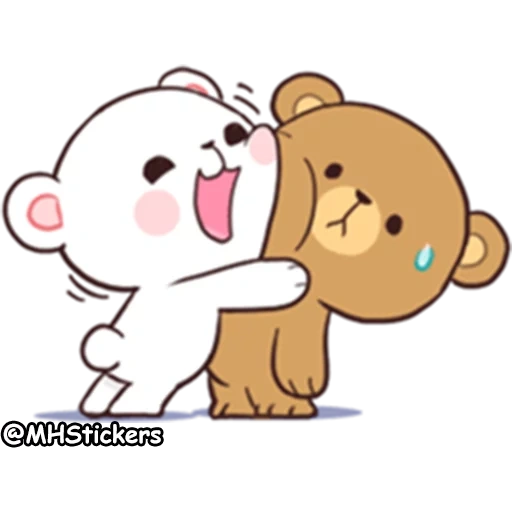 hug, milk mocha bear, hugs are cute, bear hug, milk mocha bear of the same kind