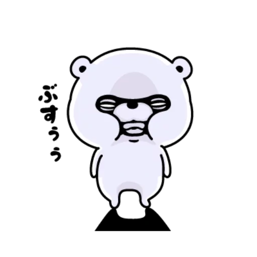 bear, line, wait bear, panda sticker