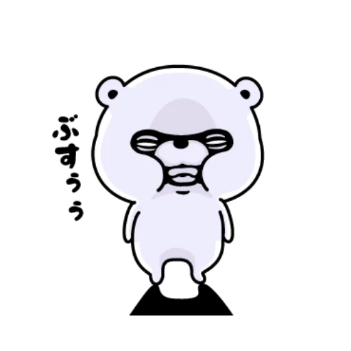 bear, line, wait bear, pegatinas panda