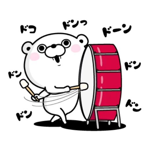 line, line i, baterista panda, tambor de gato bongo