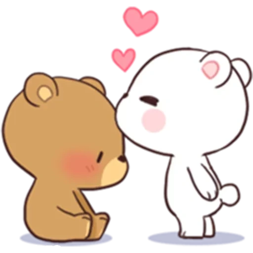 lovely couples, bear is sweet, cute kawaii drawings, lovely paired drawings, drawings of sketches are cute