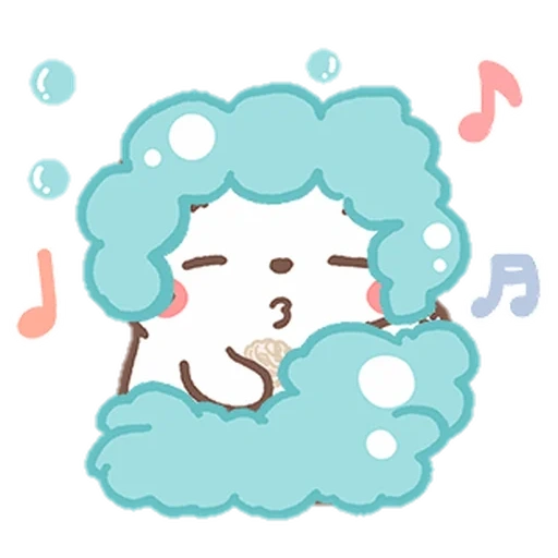 anime, white cloud, dessin de kawai, moiré, bt21 koya and rj