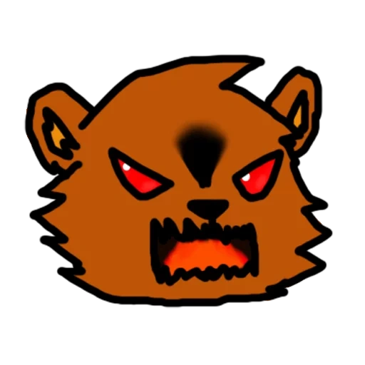 аниме, недовольный, логотип медведь, grizzly логотип, оранжевый медведь логотип