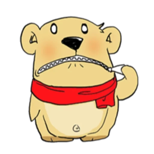 scherzo, bear charf, bear charf drawing, sciarpa per orso cartoni animati, vengono disegnate le sciarpe di orso