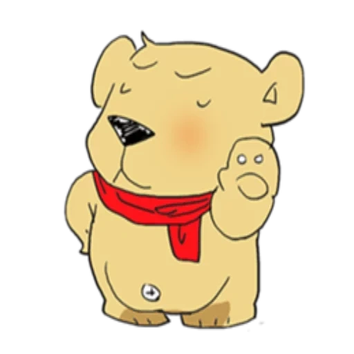 медведь милый, медведь шарфе, медвежонок винни, рисунок милого мишки, мультяшный медведь шарфе
