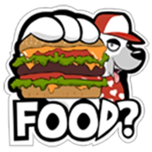 qr-code, burger, ein fröhlicher burger, logo fast food, cartoon burger