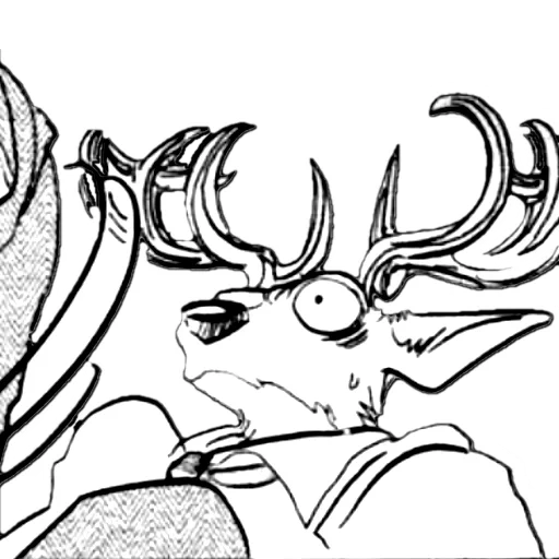 beastars, dibujo de ciervos, louis beastars, manga de beastars, beastars luis manga