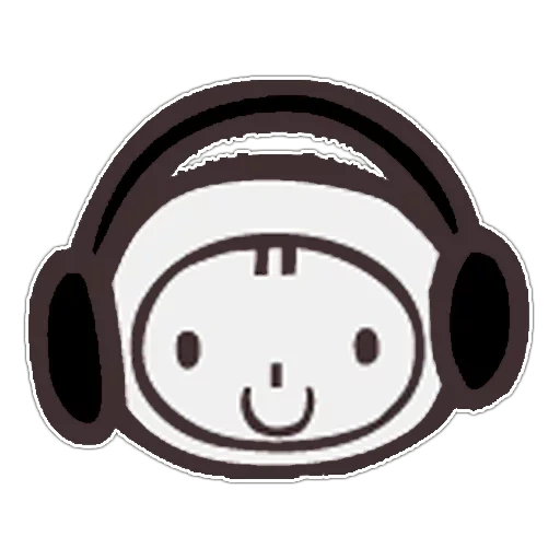 ikon musik, headphone tersenyum, headphone ikon, headphone smiley, headphone senyum hitam putih