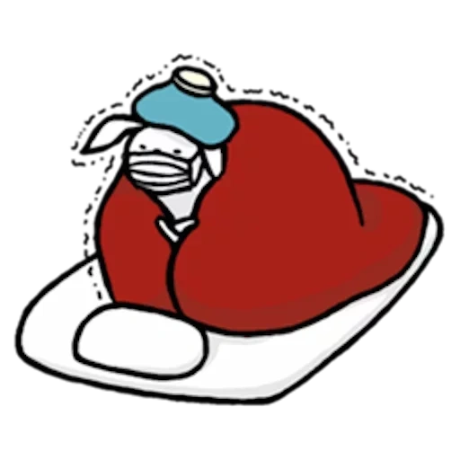 санта, санта-клаус, большое сердце, красные сердца, шапка деда мороза анимация
