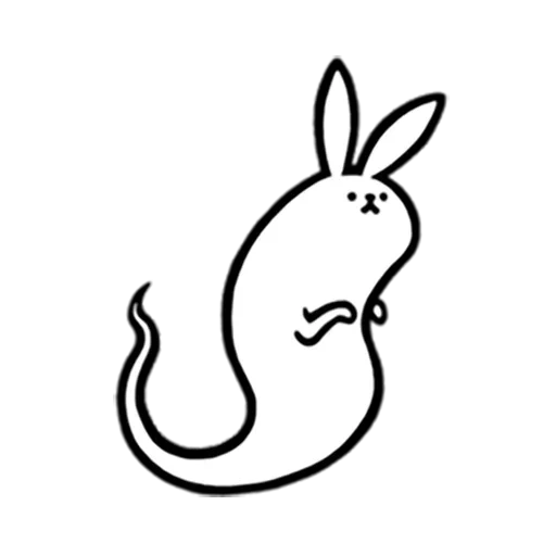 кролик, кролик иконка, контур кролика, кролик пиктограмма, кролик одной линией