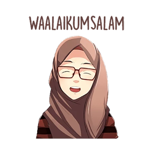 young woman, anime muslim, hijab cartoon, anime hird habiba, shy girl