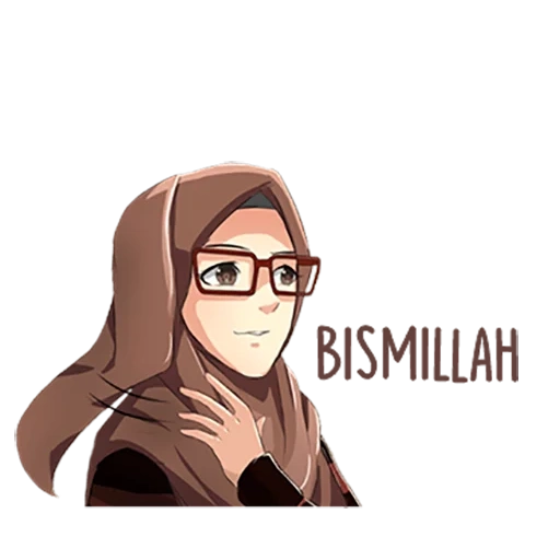 jilbab, junge frau, anime muslim, schüchternes mädchen, mädchen muslim