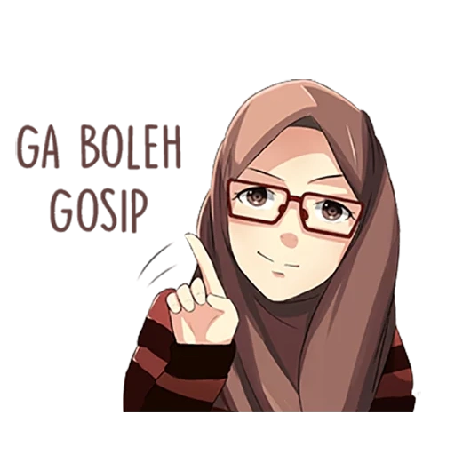 filles, anime muslim, hijab cartoon, shy girl, filles musulmanes