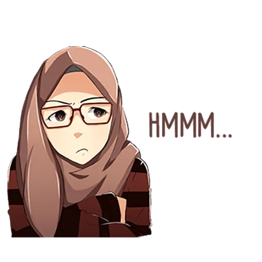 chica, hijabers, anime muslim, chica tímida, chica musulmana