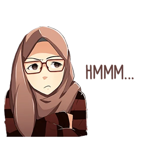 young woman, hijabers, anime muslim, shy girl, girl muslim