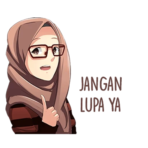 chica, hijab girl, anime muslim, cubierta de animación, chica musulmana