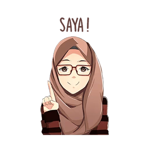 hijabi, young woman, hijab girl, anime muslim, shy girl